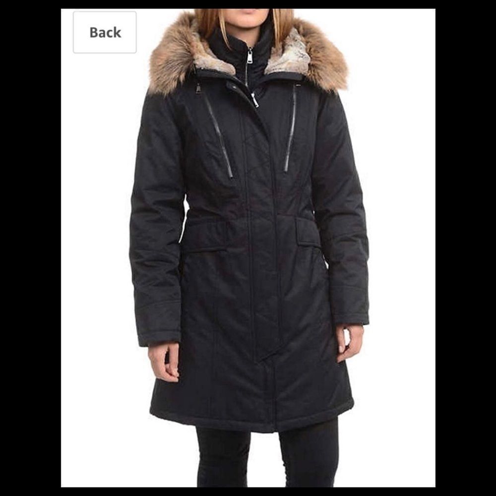 1 Madison Faux Fur Trim Hooded Jacket